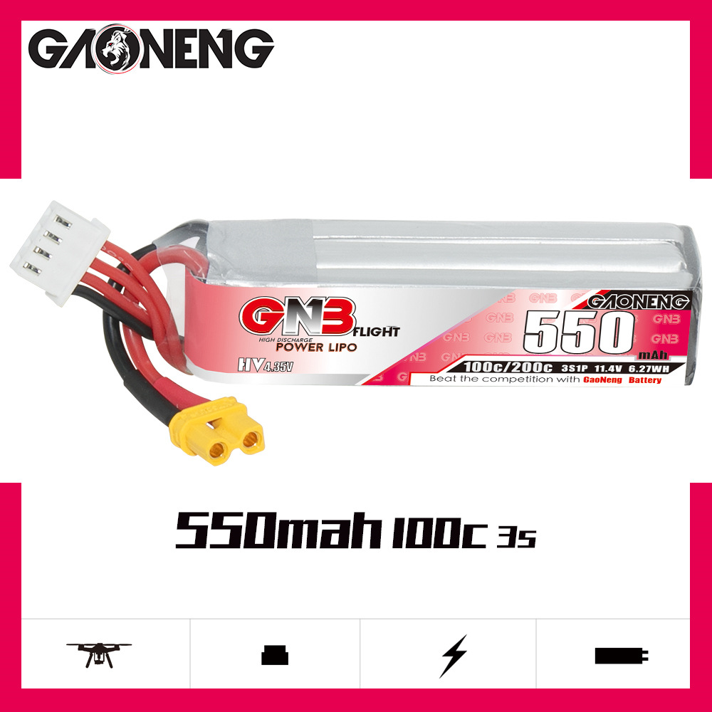 GNB HV 11.4V 550mAh 100C/200C  – Fpv Drone Battery recenzja i cena