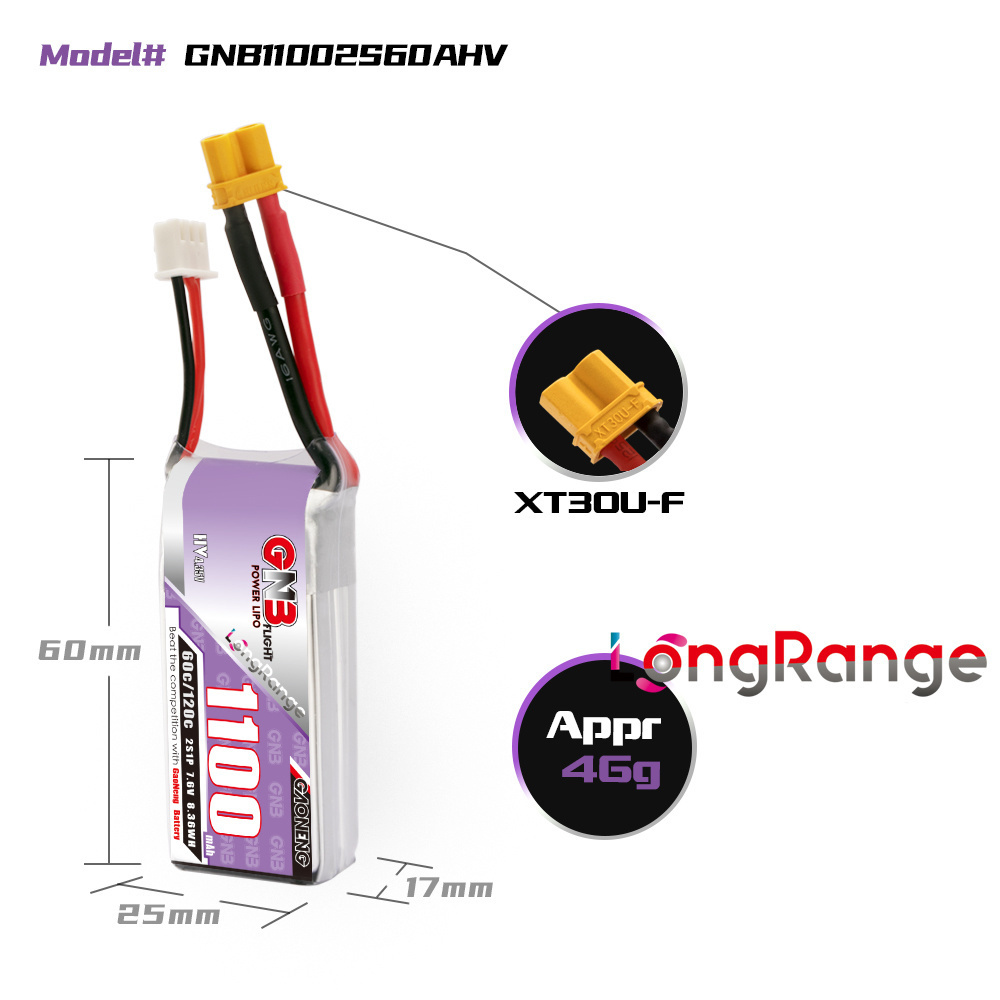 GNB 1100mAh 2S 3S 4S 6S 60C/12 – Fpv Drone Battery recenzja i cena