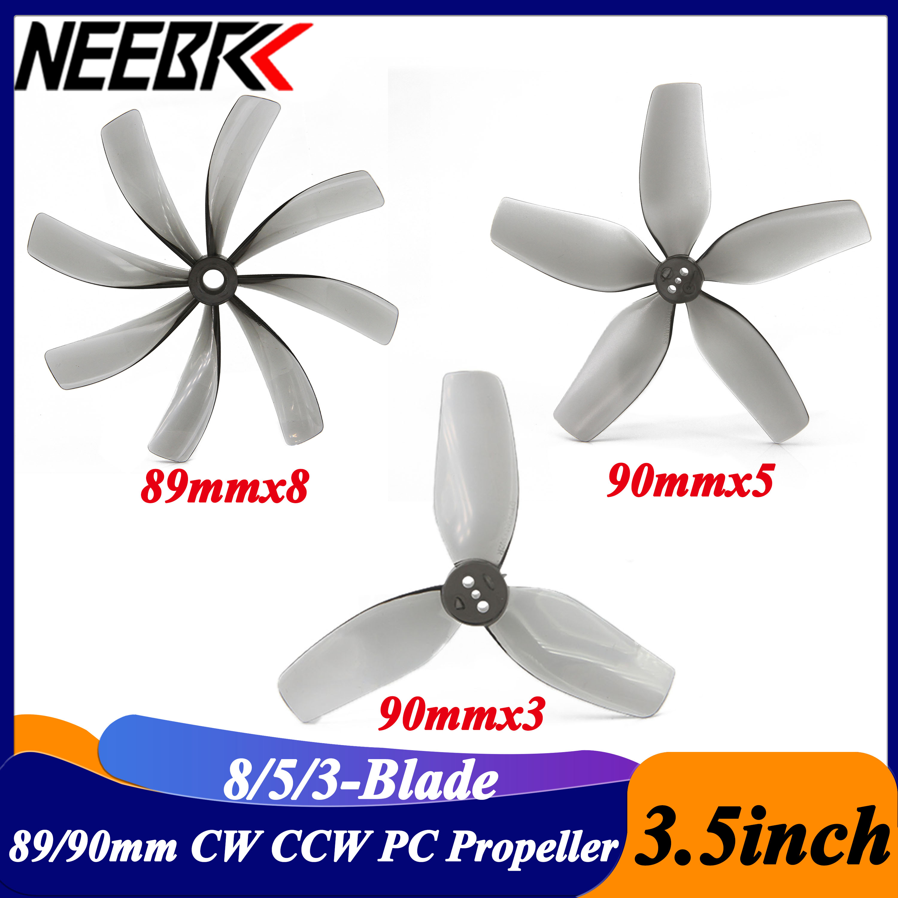 2Pairs 3.5inch 89x8 90x5 90x3  – Fpv Drone Quadcopter recenzja i cena