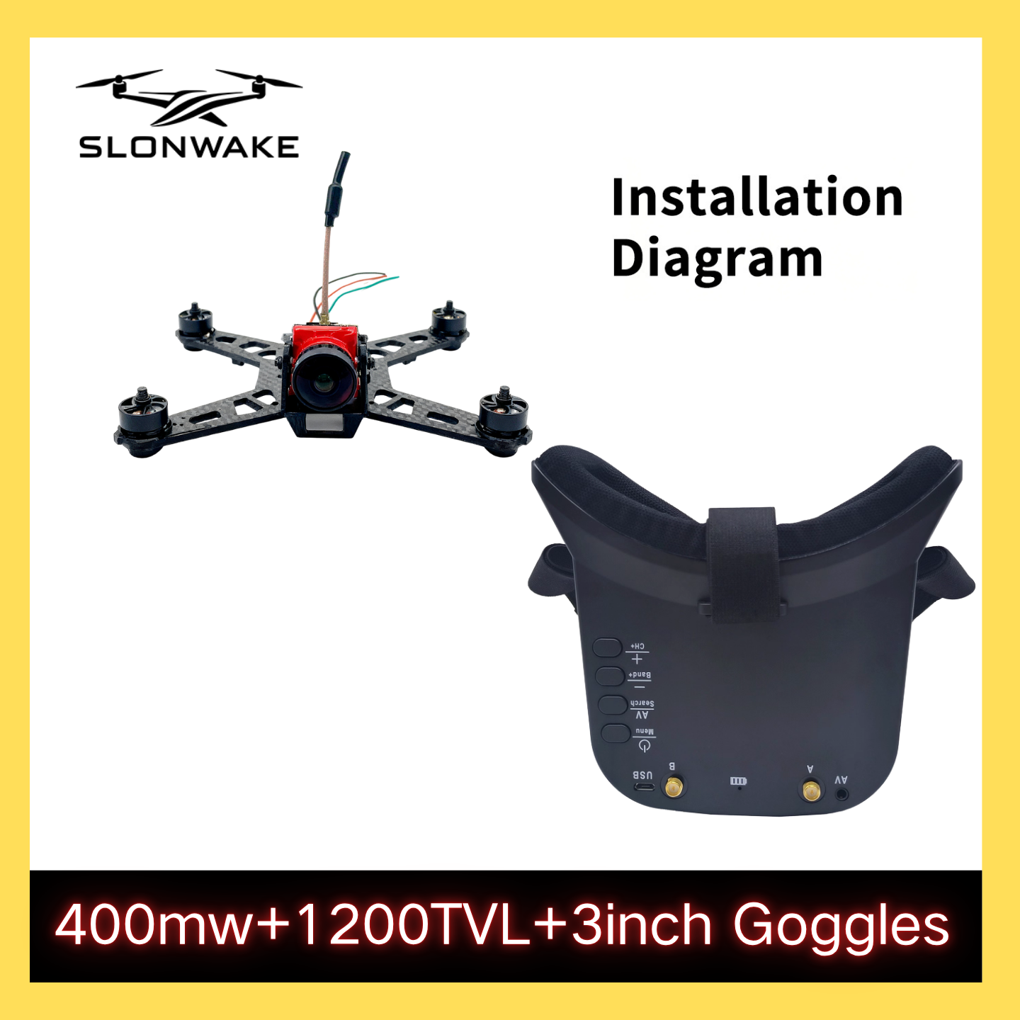 SLONWAKE 5.8G 48CH FPV 400mw V – Fpv Drone Frame recenzja i cena
