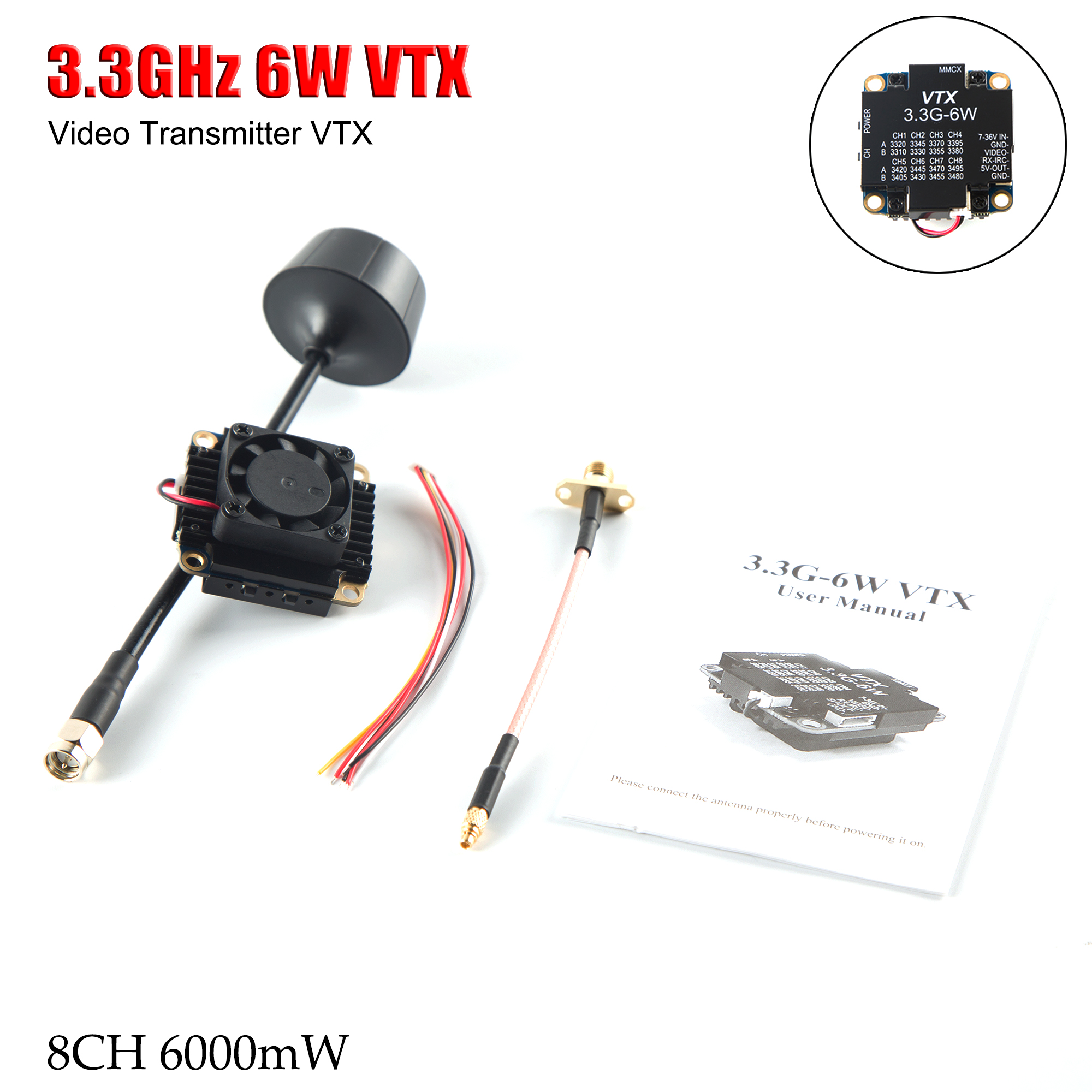 FPV Video Transmitter 3.3G 6W  – Fpv Drone Transmitter recenzja i cena