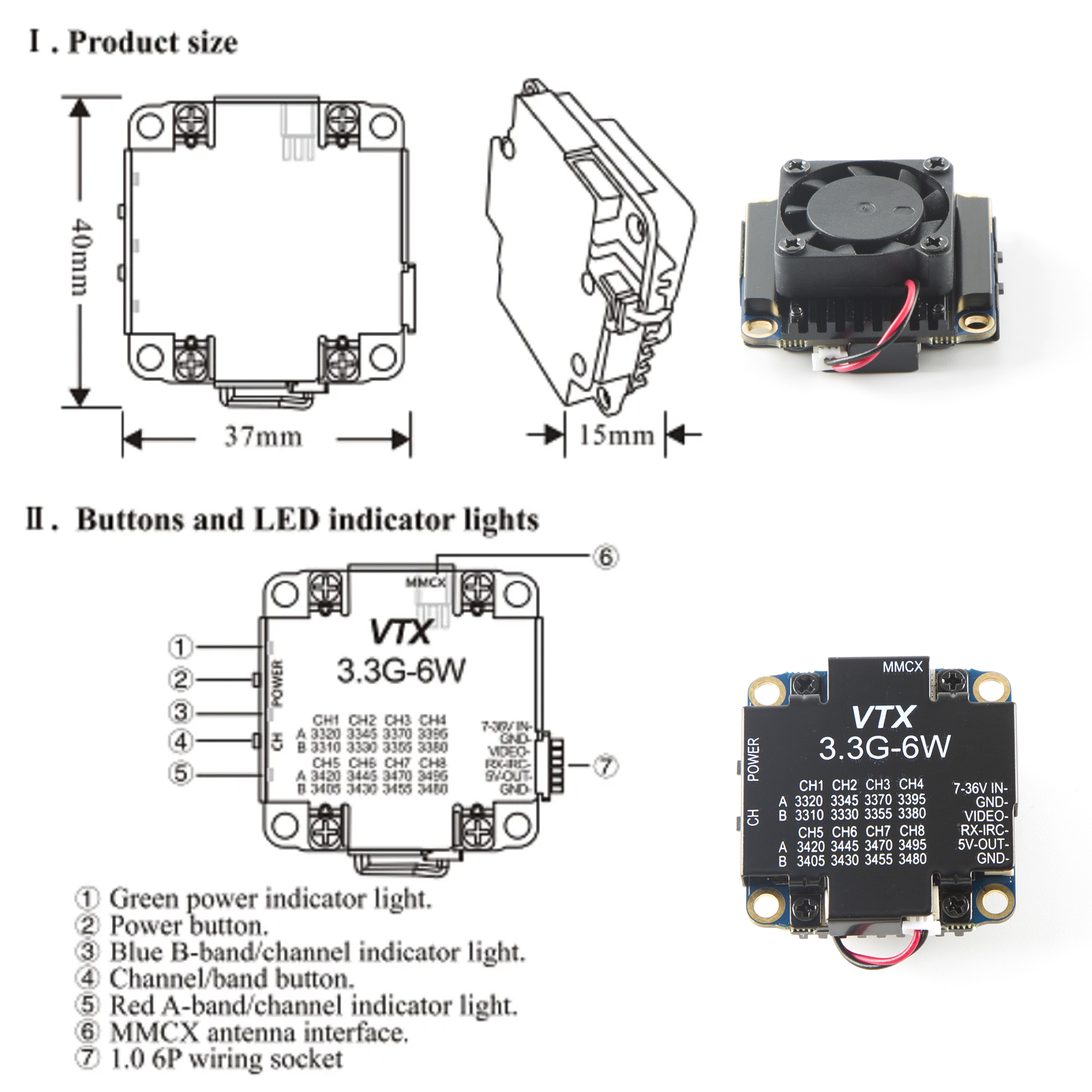 FPV Video Transmitter 3.3G 6W  – Fpv Drone Transmitter recenzja i cena